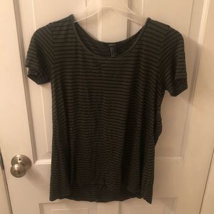 Green and black striped t-shirt